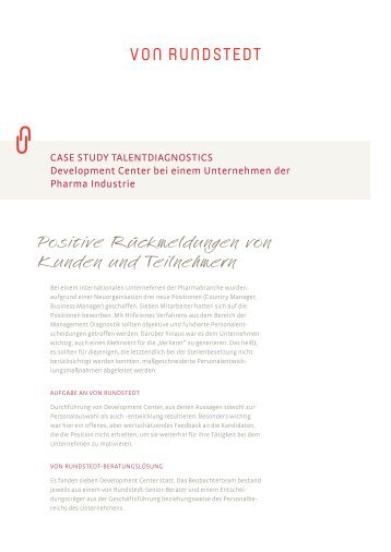 Case Study: Development Center in der ... - von Rundstedt