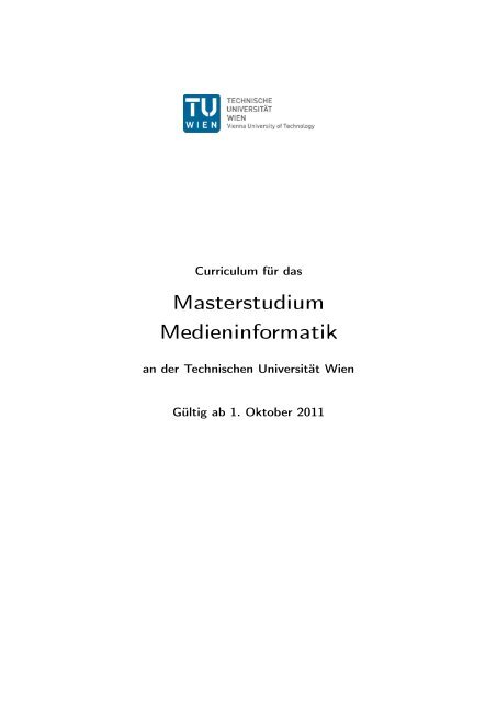 Masterstudium Medieninformatik