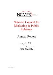 National Council for Marketing & Public Relations Annual Report