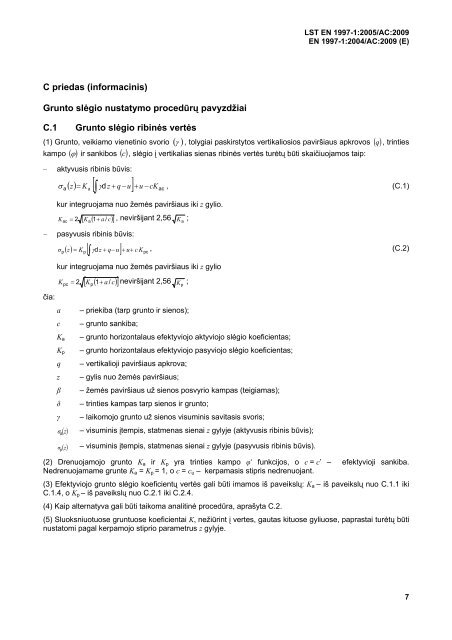 Eurokodas 7. Geotechninis projektavimas. 1 dalis. PagrindinÄs ...