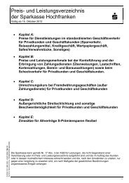 für Privatkunden und Geschäftskunden - Sparkasse Hochfranken