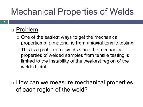 Mechanical Properties of Aluminum Welds - Course Notes