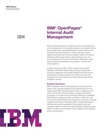 IBM OpenPages Internal Audit Management - nexDimension