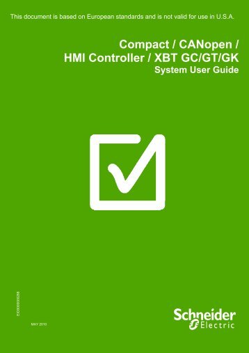 Compact / CANopen /HMI Controller / XBT GC ... - Schneider Electric