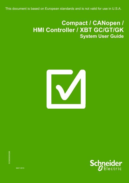 Compact / CANopen /HMI Controller / XBT GC ... - Schneider Electric