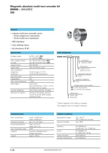 Magnetic absolute multi-turn encoder kit BMMK – MAGRES SSI