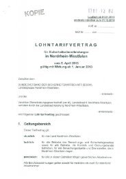 Lohntarifvertrag für Sicherheitsdienstleistungen ... - Tarifregister NRW