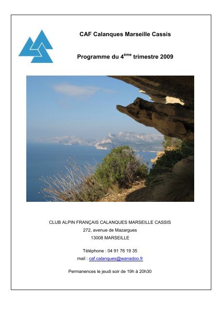 Progr 4t2009 version24/09/09 - CAF Calanques Marseille Cassis