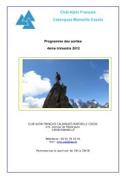 en version imprimable (pdf) ici - CAF Calanques Marseille Cassis