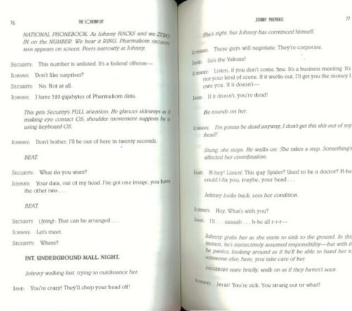 Johnny Mnemonic original screenplay - Whoa is (Not)