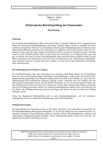 Vortrag zur elektronischen BetriebsprÃ¼fung - steuer-beratung.de