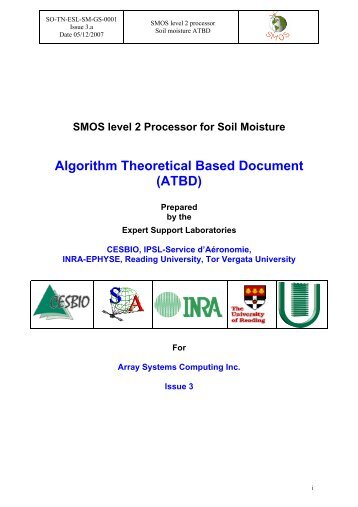 Algorithm Theoretical Based Document (ATBD) - Cesbio