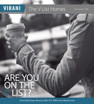 ARE YOU ON THE V LIST? - Virani Real Estate Advisors