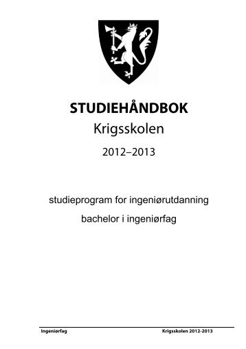 STUDIEHÃNDBOK Krigsskolen - HÃ¸gskolene i Forsvaret
