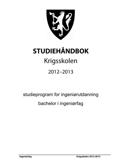 STUDIEHÃNDBOK Krigsskolen - HÃ¸gskolene i Forsvaret
