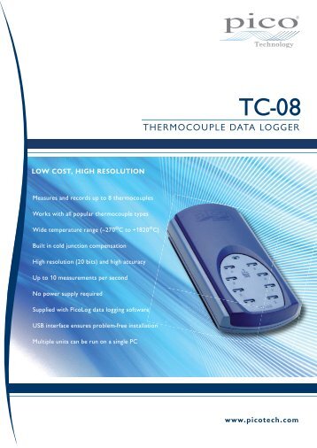 TC-08 data sheet - Pico Technology