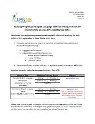 Nursing Program and English Language Proficiency Requirements ...
