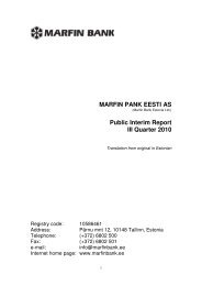 MARFIN PANK EESTI AS Public Interim Report III ... - Marfin Bank