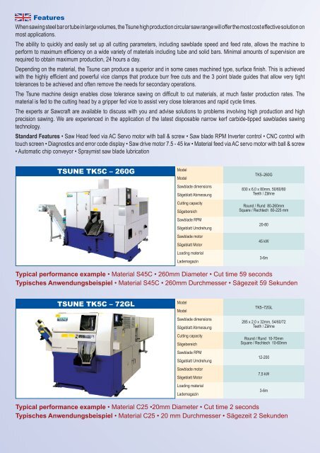 Quality Cutting Solutions Sägetechnologie in höchster ... - Sawcraft UK