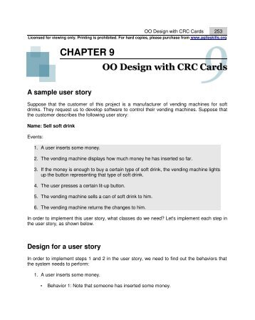 Chapter 9. OO design with CRC cards