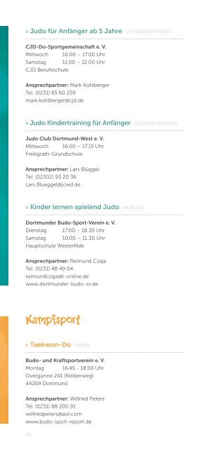 Angebote der Sportvereine - StadtSportBund Dortmund e.V.