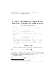 a linear binomial recurrence and the bell numbers and polynomials