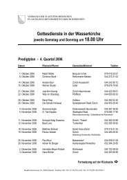 Predigtplan - 4. Quartal 2006 - Kirche in Zürich