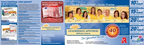 10% 15% 20% 20% - Gesundhaus-Apotheke Wilhelm-Galerie