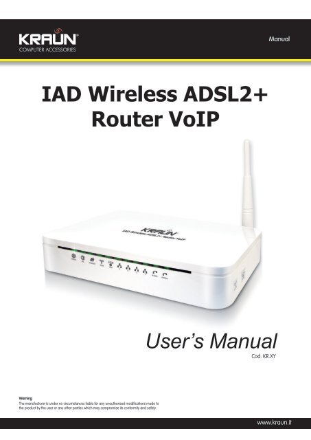 User's Manual IAD Wireless ADSL2+ Router VoIP - Kraun