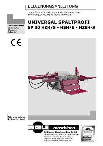 universal spaltprofi sp 30 hzh/s - BGU Maschinen