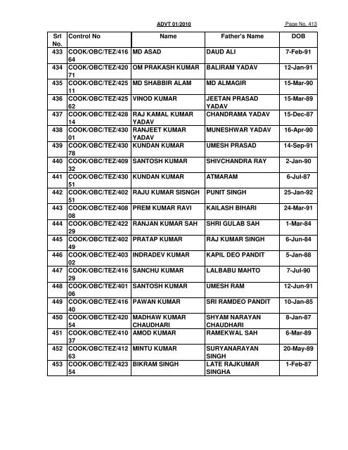 GREF CENTRE PUNE LIST OF CANDIDATES FOUND NOT ...