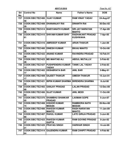 GREF CENTRE PUNE LIST OF CANDIDATES FOUND NOT ...