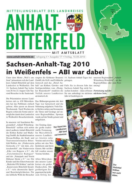 Sachsen-Anhalt-Tag 2010 in WeiÃŸenfels â€“ ABI war ... - spatznews.de