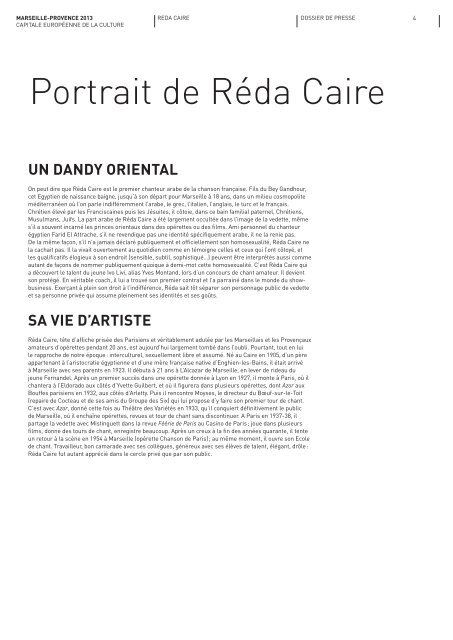 TÃ©lÃ©charger le dossier de presse - Marseille Provence 2013