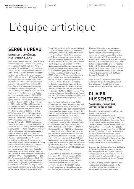 TÃ©lÃ©charger le dossier de presse - Marseille Provence 2013