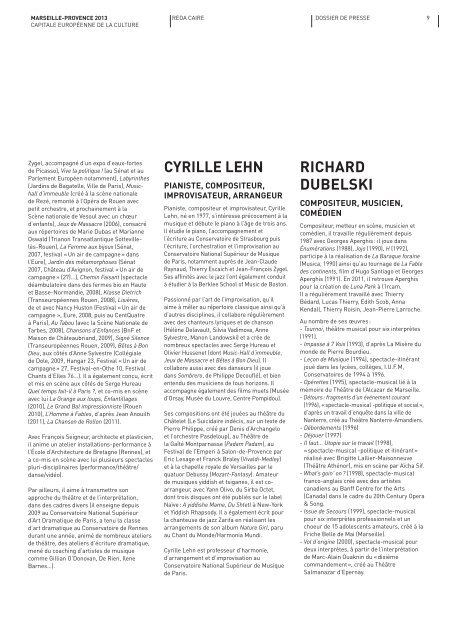 TÃ©lÃ©charger le dossier de presse - Marseille Provence 2013
