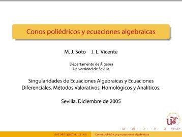 Conos poliÃ©dricos y ecuaciones algebraicas - Grupo.us.es ...