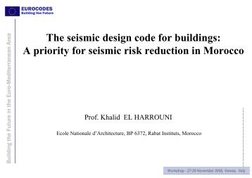 The seismic design code for buildings: A priority for seismic risk ...