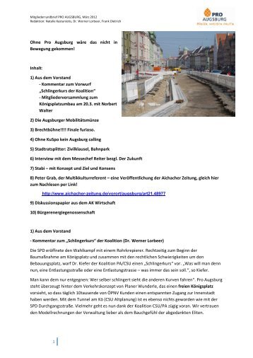 Rundbrief März 2012 - pro augsburg