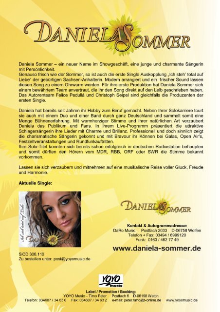 Daniela Sommer - YOYO music