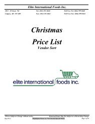 Elite International Foods Inc.