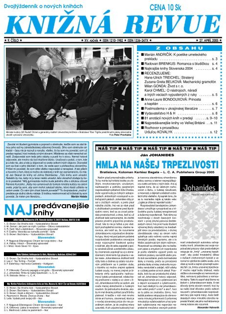 KR_09_2005.pdf - LiterÃ¡rne informaÄ nÃ© centrum