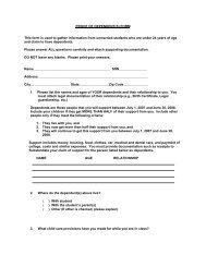 PROOF OF DEPENDENT(S) FORM This Form is used to gather