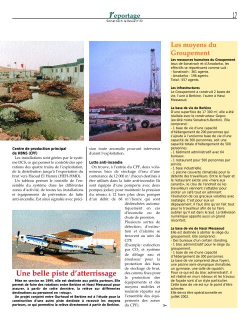 Sonatrach la Revue nÂ°33 - MinistÃ¨re de l'Ã©nergie et des mines