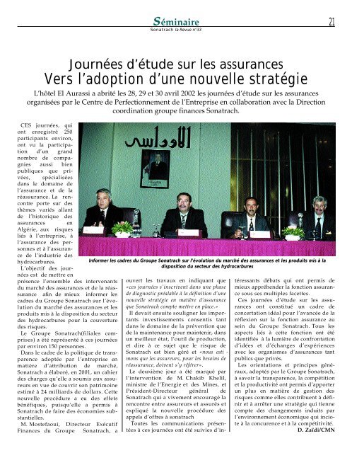 Sonatrach la Revue nÂ°33 - MinistÃ¨re de l'Ã©nergie et des mines