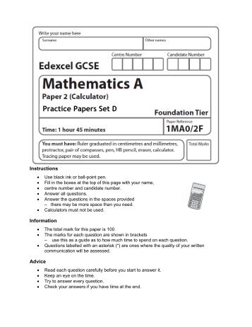 Maths Paper 2 - Bedford Academy