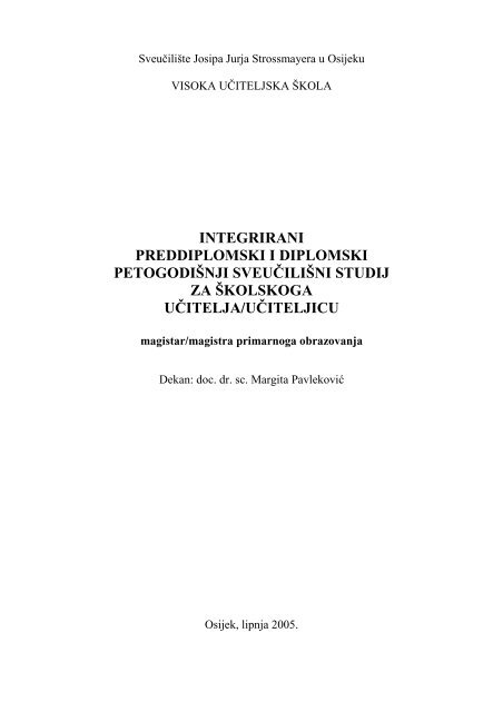 pdf dokument, 1832 kb - Učiteljski fakultet u Osijeku - Sveučilište ...