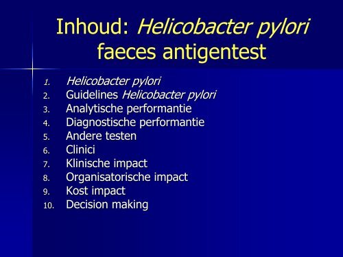 Klinische en diagnostische impact van de Helicobacter ... - UZ Leuven