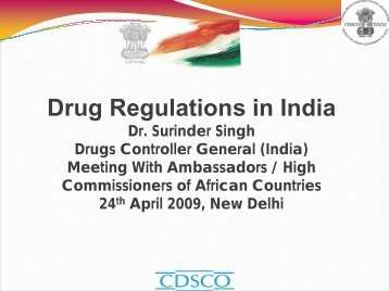 Drug Regulations in India - pharmaceuticals export promotion ...