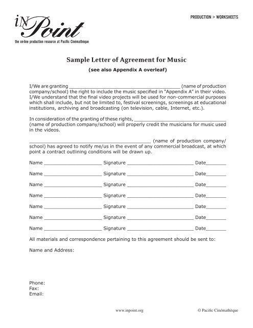 Music Contract Sample
